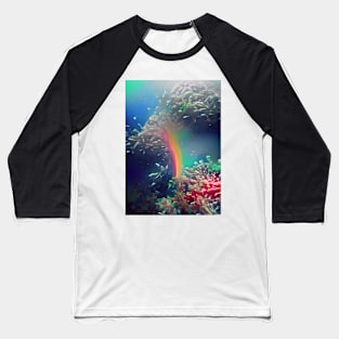 RAINBOW UNDER THE OCEAN WAVES Baseball T-Shirt